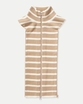 Cashmere Uptown Dickey in Tan & White | Veronica Beard