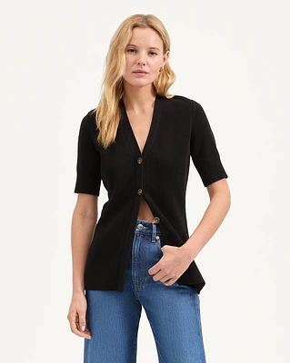 Wrenley Cardigan in Black | Veronica Beard