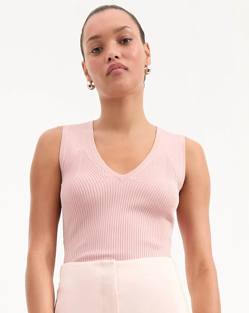 Sid Knit Tank Top in Pink | Pullover | Veronica Beard