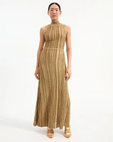 Anna Knit Dress in Gold/Bronze | Veronica Beard