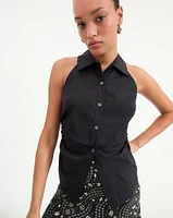 Regina Sleeveless Button Down Shirt in | Veronica Beard