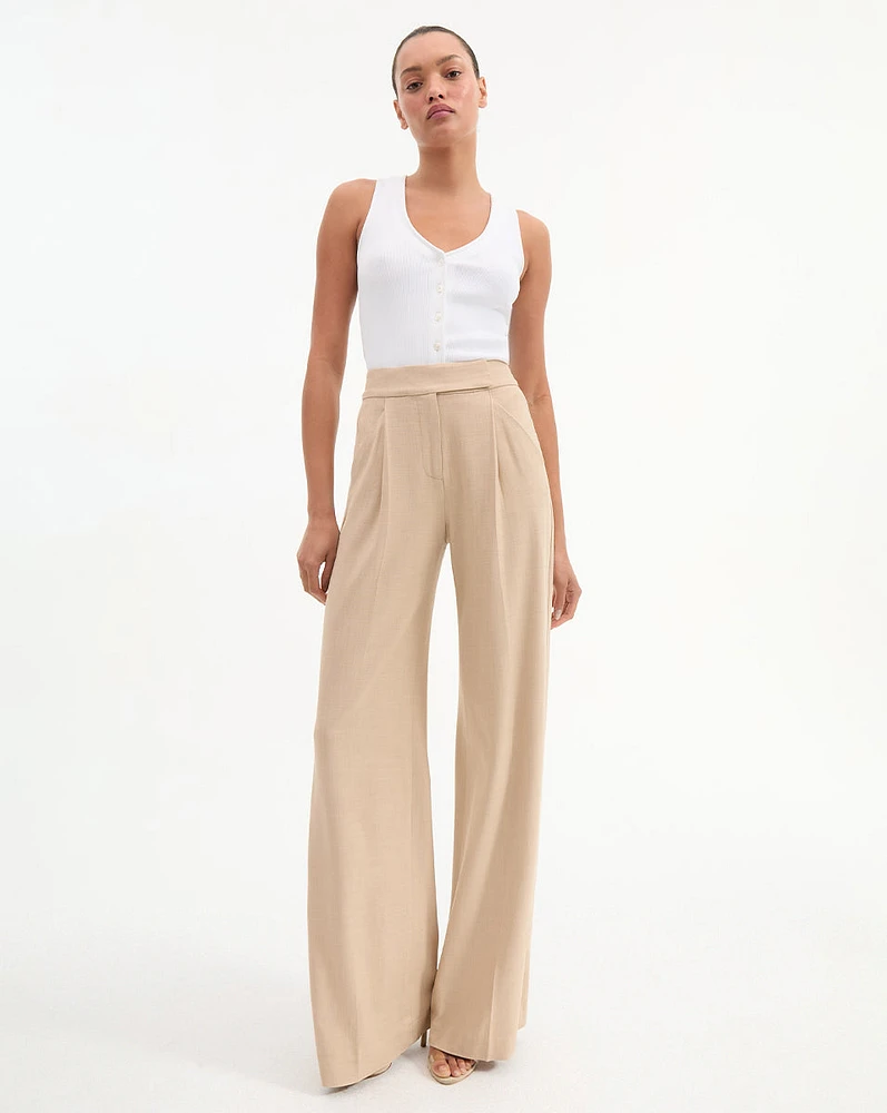 Marbeau Trouser Pant in Stone Khaki | Veronica Beard