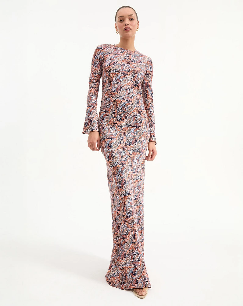 Gemma Maxi Dress in Navy Multi | Veronica Beard