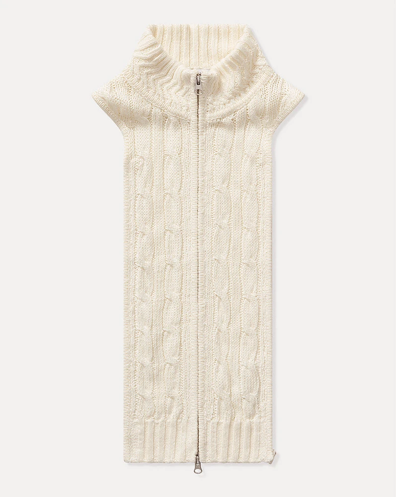 Radia Silk-Linen Dickey in White Cable Knit Off-White | Veronica Beard