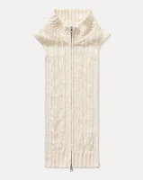 Radia Silk-Linen Dickey in White Cable Knit Off-White | Veronica Beard