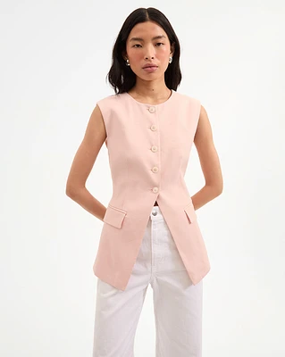 Lois Linen Vest Top in Pink | Veronica Beard