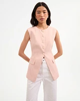 Lois Linen Vest Top in Pink | Veronica Beard