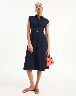 Loreta Dress in Navy | Veronica Beard