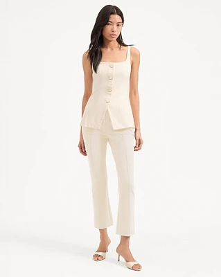 Kimra Straight-Leg Pant in Ecru | Veronica Beard