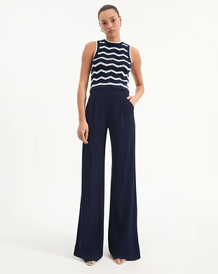 Marbeau Wide-Leg Pant in Navy | Veronica Beard