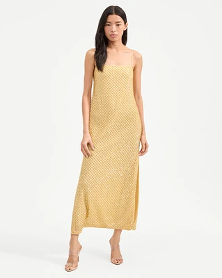Petra Beaded Midi Dress in Chamomile | Veronica Beard