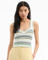 Carlin Knit Tank Top in Off-White Multi | Veronica Beard