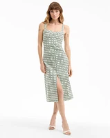 Colleen Stretch-Linen Midi Dress in Dove Multi | Veronica Beard