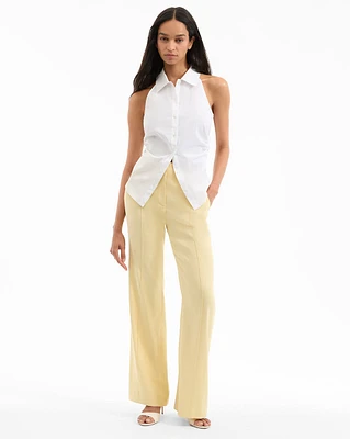 Komi Stretch-Linen Pant in Chamomile | Veronica Beard