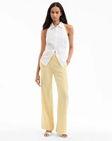 Komi Stretch-Linen Pant in Chamomile | Veronica Beard