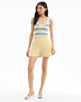 Brit Stretch-Linen Short in Chamomile | Veronica Beard