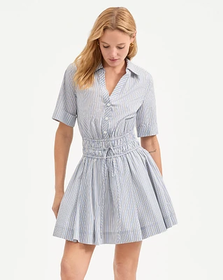 Susan Striped Mini Dress in Blue/Multi | Veronica Beard