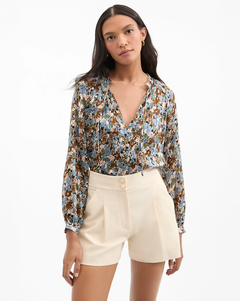 Linds Silk Blouse in Lake Mist Multi | Veronica Beard