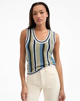 Neveah Knit Tank Top in Stone Army/Lake Mist Multi | Veronica Beard