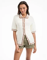Jadine Elongated Cardigan in Dove | Veronica Beard