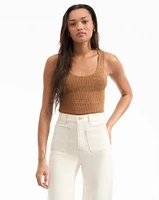 Sandra Knit Tank Top in Whisky | Veronica Beard