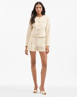 Cirtane Collarless Jacket in Ecru | Veronica Beard