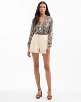 Devina Pleated Short in Ecru | Veronica Beard