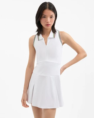 Ace Pleated Tennis Dress in White | Veronica Beard