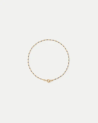 Enamel Bead Chain Anklet in Black | Veronica Beard