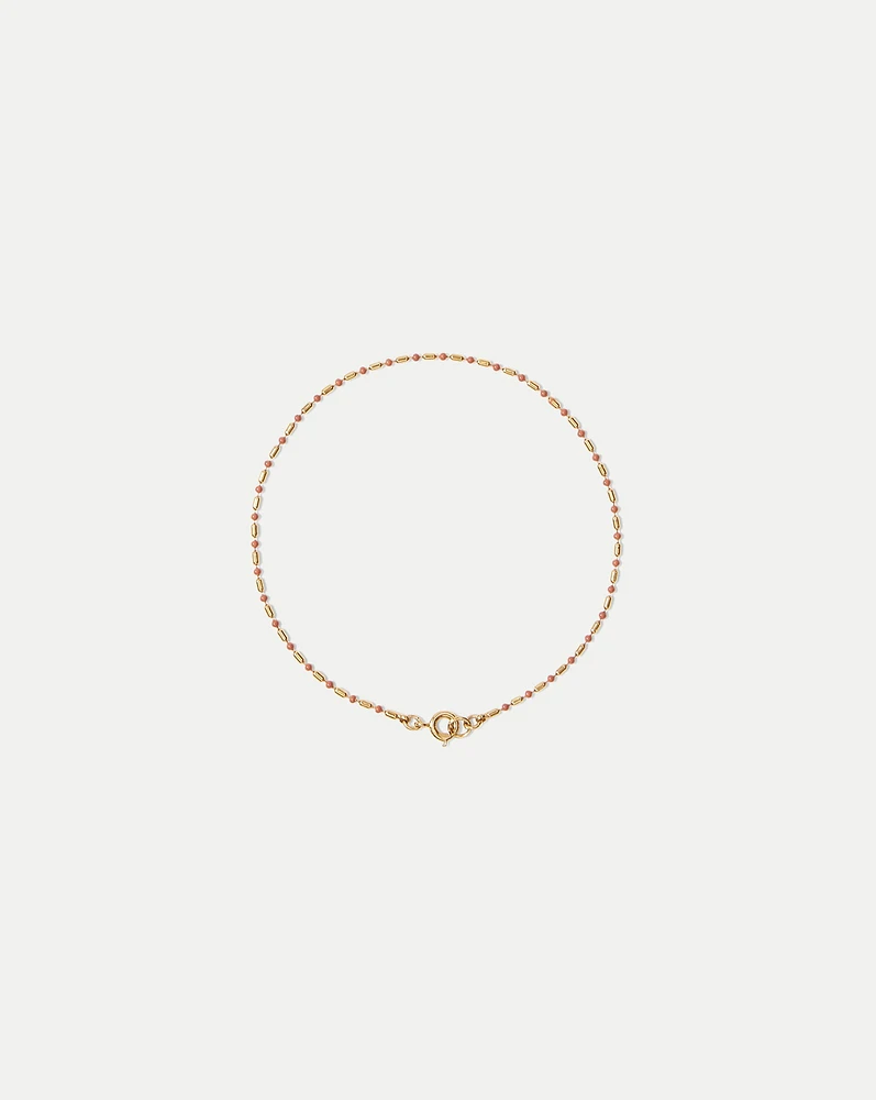 Enamel Bead Chain Anklet in Mauve | Veronica Beard
