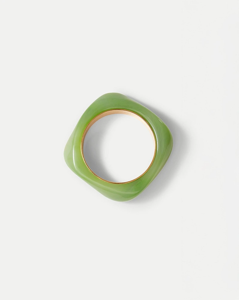 Sculpted Resin Bangle in Jade | Veronica Beard
