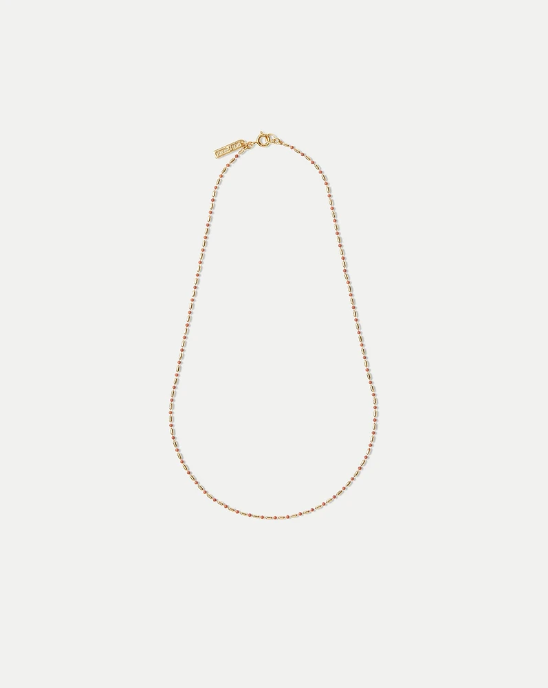 Enamel Bead Chain Necklace in Mauve | Veronica Beard