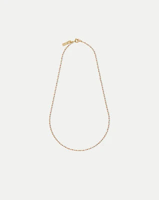 Enamel Bead Chain Necklace in Mauve | Veronica Beard