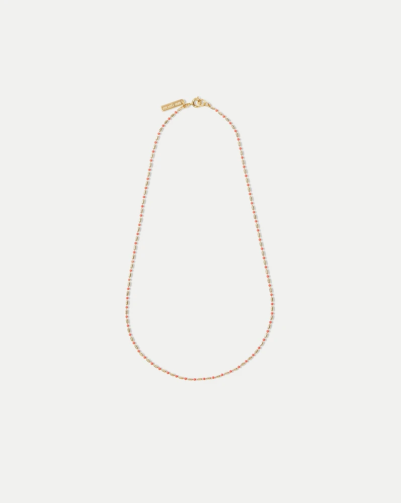 Enamel Bead Chain Necklace in Pink | Veronica Beard