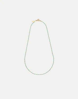 Enamel Bead Chain Necklace in Turquoise | Veronica Beard