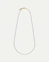 Long Enamel Bead Chain Necklace in Turquoise | Veronica Beard