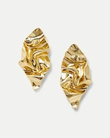 Crumpled Gold Earring in Gold | Veronica Beard