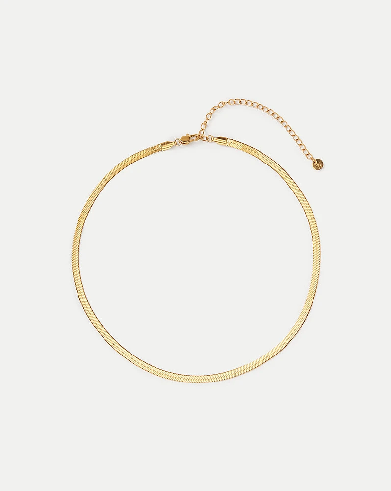 Gold Dainty Flat Snake Necklace | Veronica Beard