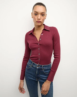 Scottie Button-Down Shirt in Wine | Veronica Beard