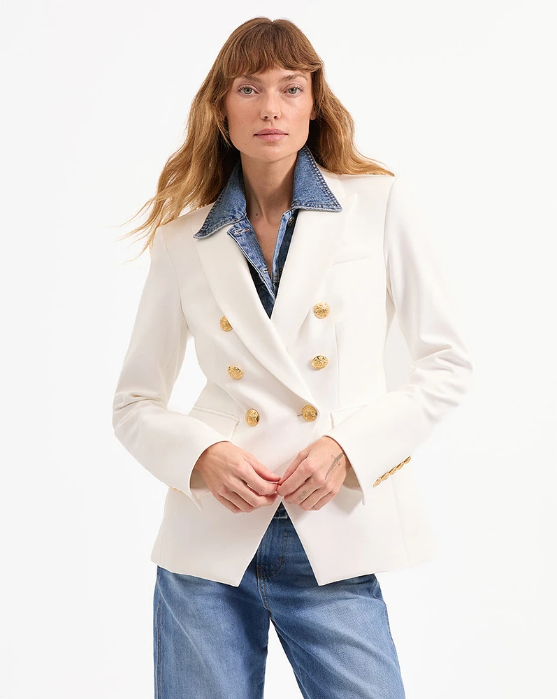 Miller Dickey Jacket in Off-White/Gold | Veronica Beard