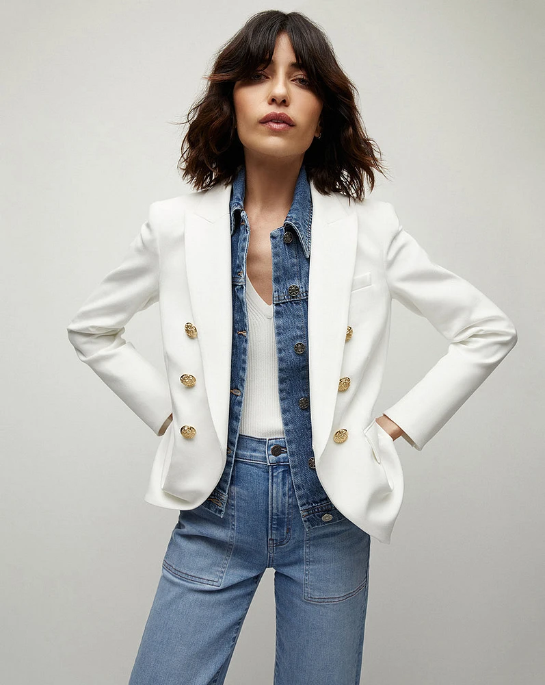 Miller Dickey Jacket in Off-White/Gold | Veronica Beard