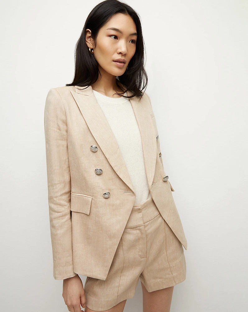 Miller Linen Dickey Jacket in Khaki Melange | Veronica Beard