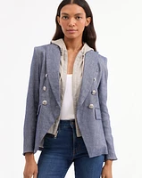 Miller Linen Dickey Jacket in Blue Melange | Veronica Beard