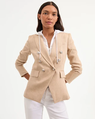 Miller Linen Dickey Jacket in Khaki Melange | Veronica Beard