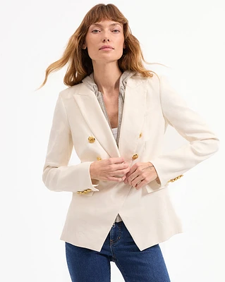 Miller Women's Linen Dickey Jacket in Off-White | Veronica Beard