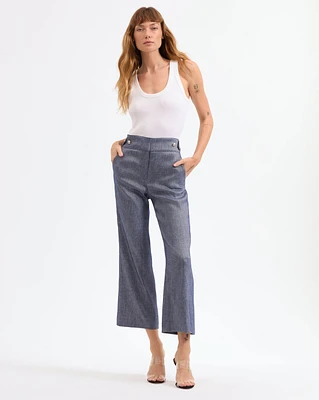 Aubrie Linen Pant in Blue Melange | Veronica Beard