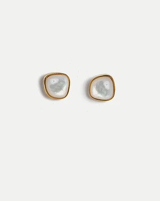 Bay Stud Earrings in Pearl | Veronica Beard