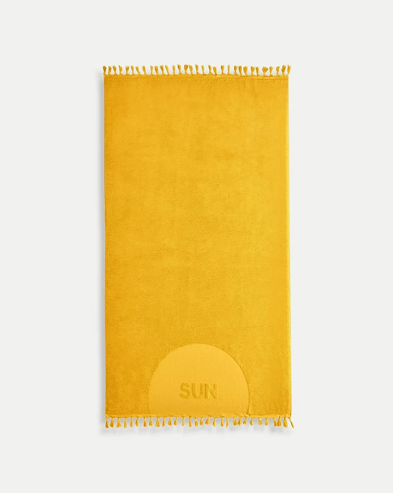 Sun Beach Towel in Yellow | Veronica Beard