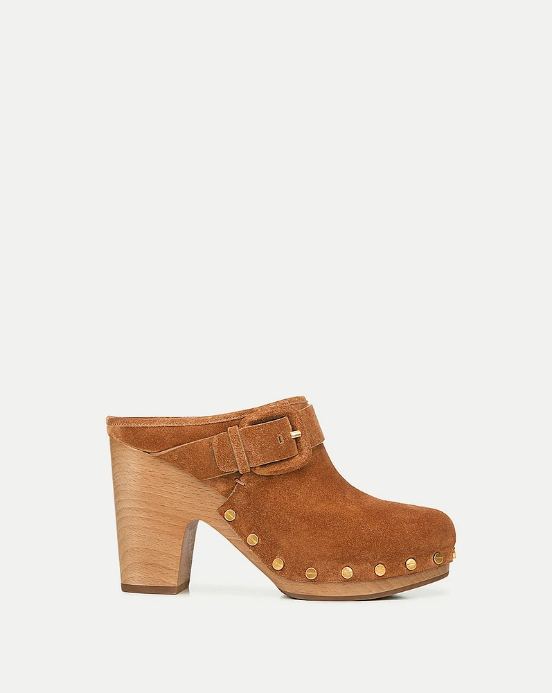 Dacey Suede Heeled Clog | Veronica Beard