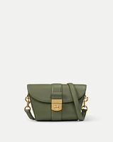 Small Crest Lock Trap Bag in Stone Army | Veronica Beard